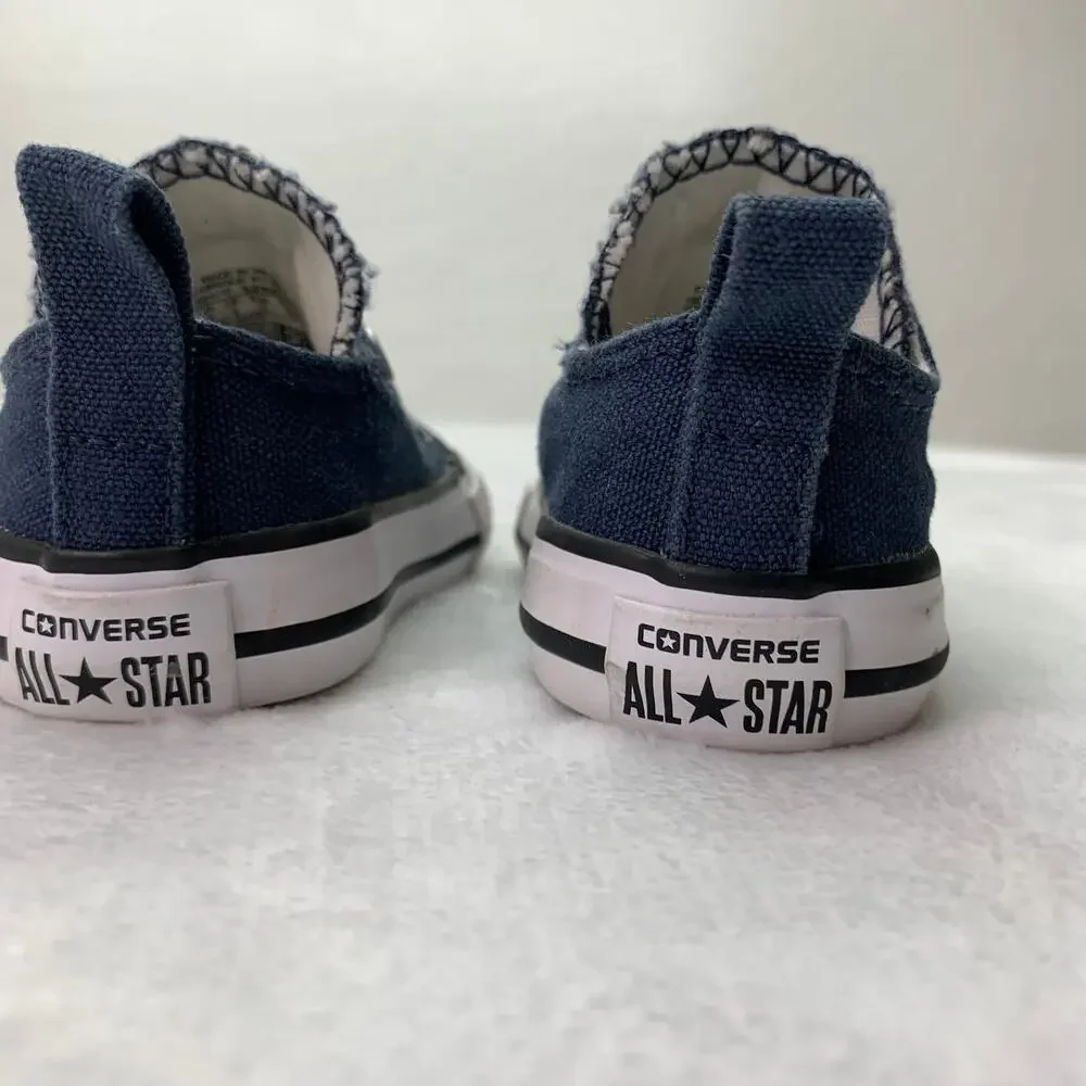 Converse Boys Chuck Taylor All Star Baby Sz 2 Slip Ons Navy Blue White